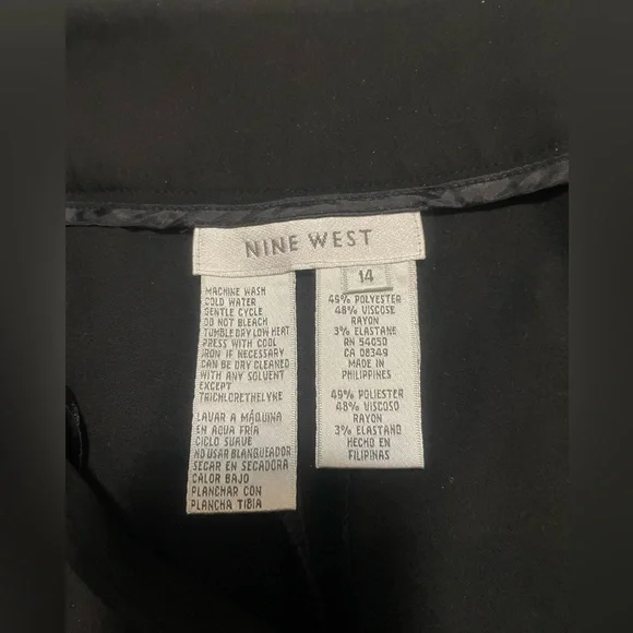 NINE WEST black straight leg trousers, size 14 - Picture 5 of 6